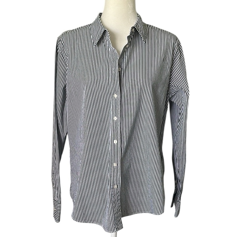 Lauren Ralph Lauren black label green white strip button down classic shirt XL